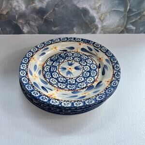 Temptations By Tara 8 Inch Plates Presentable Ovenware Old World Blue Stoneware